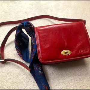 One of a kind, hand made, red leather hand bag.